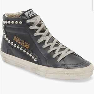 Golden Goose Black High-Top studded sneakers, Size 40 (9.5-10) *NEW*